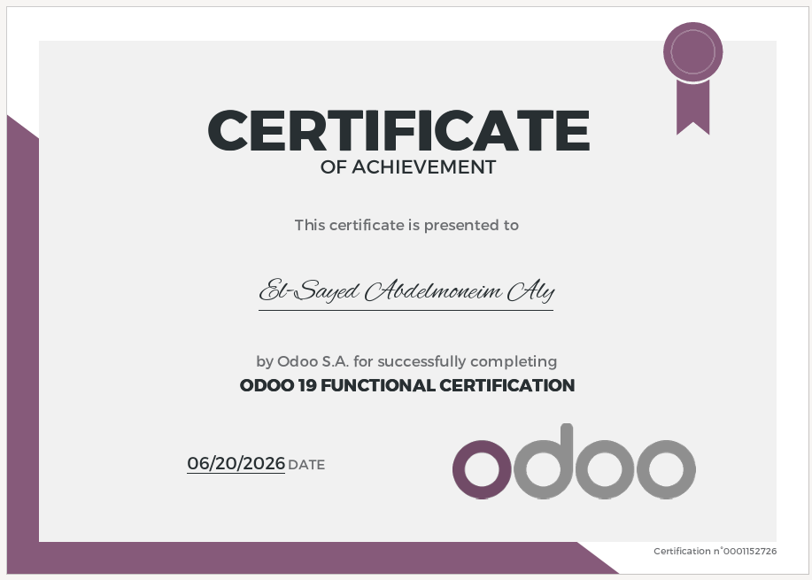 Odoo 19 Functional Certification