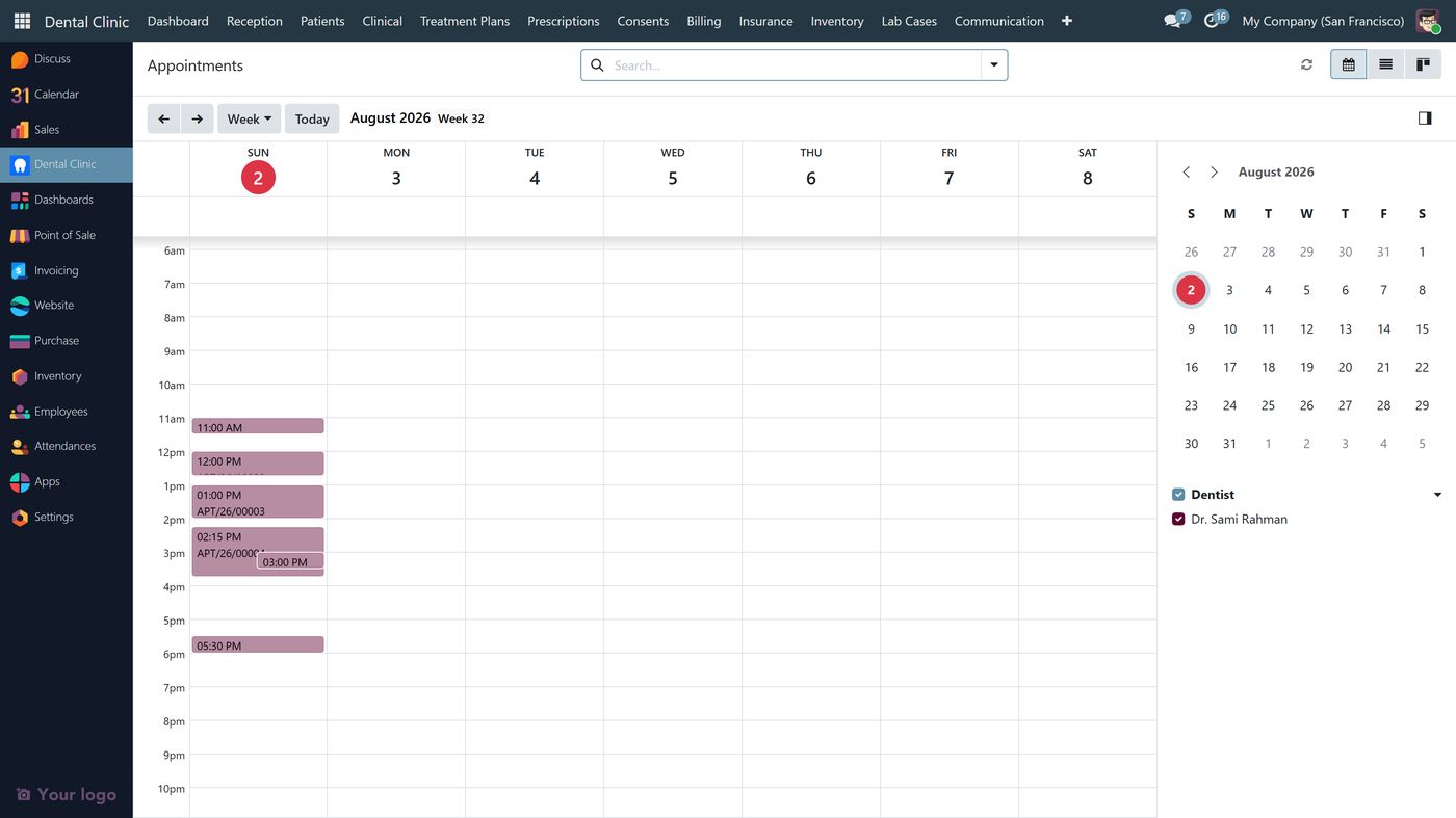 Appointment calendar